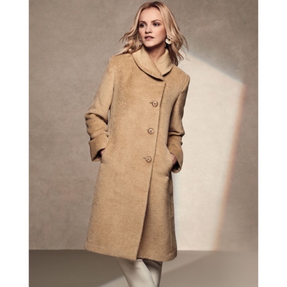 Sofia Cashmere Tan Wool Coat - Picture 1 of 11